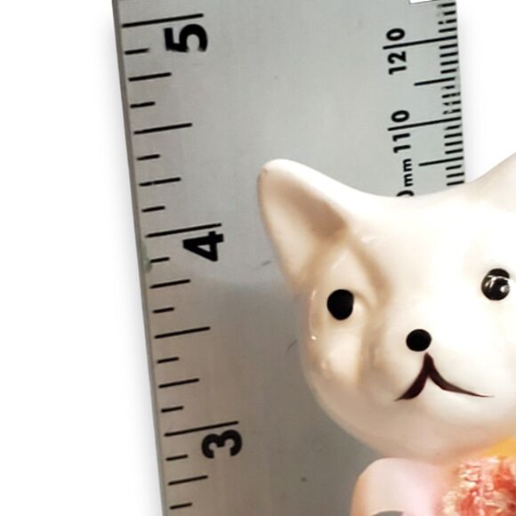 Vintage ArtMark Porcelain Kitty Couple Figurine Pink Ribbons Kitsch Cats - Picture 8 of 13